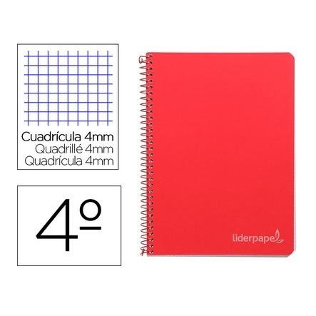 CUADERNO ESP DINA5 4X4 TDD 80H 75GR CON MARGEN LIDERPAPEL ROJO