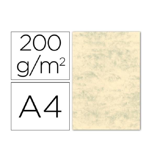 CARTULINA MARMOLEADA DINA4 200GR CREMA CLARO 100H
