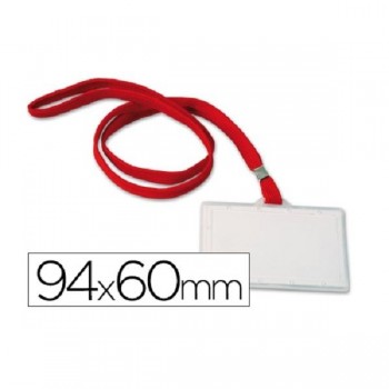 IDENTIFICADOR CON CORDON ROJO Q-CONNECT 94X60MM