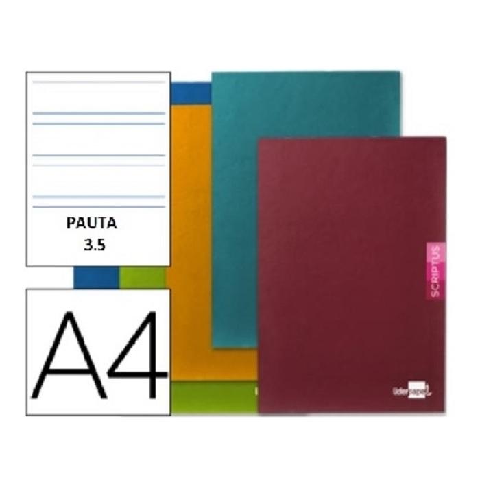 LIBRETA GRAP DINA4 PAUTA 3,5MM TBB 48H 90GR CON MARGEN SCRIPTUS LIDERPAPEL