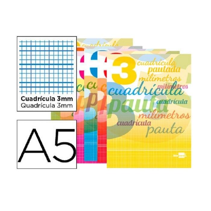 LIBRETA GRAP DINA5 3X3 PAUTADO TBB 32H 70GR LIDERPAPEL