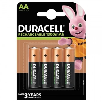 PILAS AA LR06 DURACELL RECARGABLE 1300 MAH BLISTER DE 4 UNIDADES