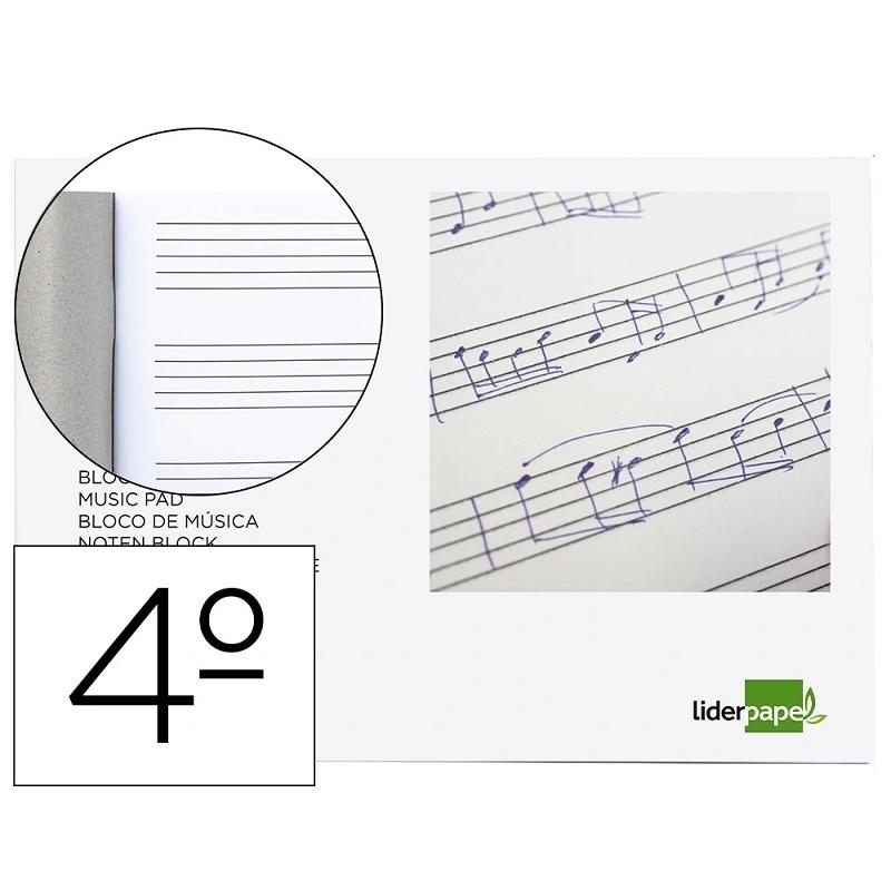 CUADERNO DE MUSICA DINA5 6 PENTAGRAMAS ESPIRAL LIDERPAPEL 3MM 20 HOJAS 100GR