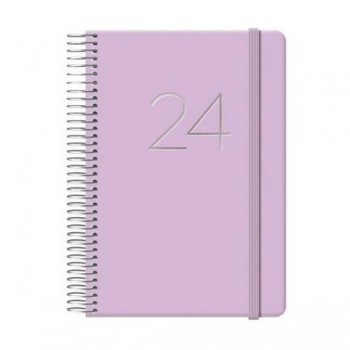 AGENDA GLOSS DIA PAGINA ESPIRAL MORADO 12,5X18 DOHE