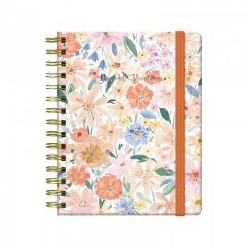 AGENDA FLORAL DALIA WIRE 15X21 DIA PAGINA