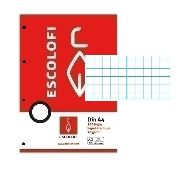 RECAMBIO DINA5 5X5 PAUTADO 100H 70GR 2 TALADROS CON MARGEN ESCOLOFI