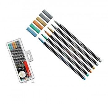 ROTULADORES ESTUCHE DE 6 COLORES STABILO PEN 68 METALLIC ESTUCHE DE METAL