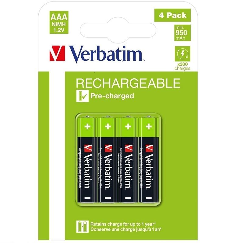 PILAS AAA LR03 RECARGABLE VERBATIM BLISTER 4 UNIDADES