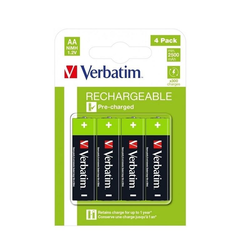 PILAS AA LR06 RECARGABLE VERBATIM BLISTER 4