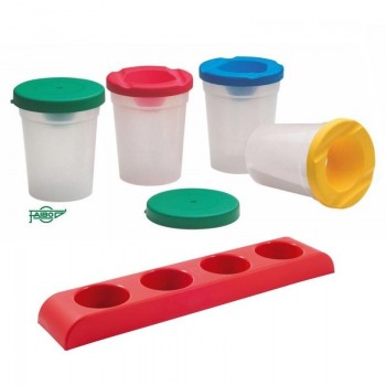 VASOS PARA LIMPIEZA PINCELES INDERRAMABLE DE PLASTICO ANTIVUELCO Y ACCESORIOS