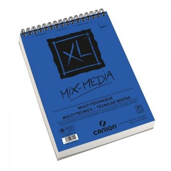 BLOCK DE DIBUJO MICROPERFORADO CANSON XL MIX MEDIA TEXTURADO DINA4 ESPIRAL 21X29,7 CM 30H 300GR