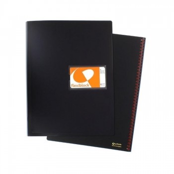 CARPETA DE 40 FUNDAS ESPIRAL FLEXIBLOC FOLIO NEGRO