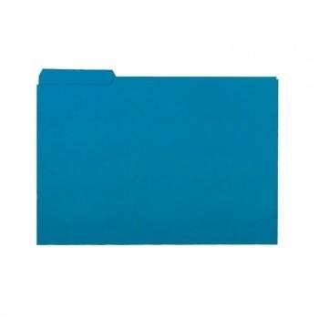 SUBCARPETA FOLIO PESTAÑA LATERAL AZUL TURQUESA 240GR