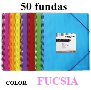 CARPETA MAXIPLAS 50 FUNDAS ESPIRAL GRAFOPLAS FUCSIA