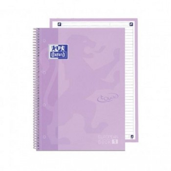 CUADERNO ESPIRAL LINEAS MICROPERFORADO 1 BANDA DINA4+ NOTEBOOK 1 80H OXFORD LAVANDA 400138325