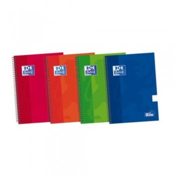 CUADERNO ESPIRAL DINA5 PAUTA 2,5MM TAPA DURA 80 HOJAS SURTIDO VIVOS OXFORD