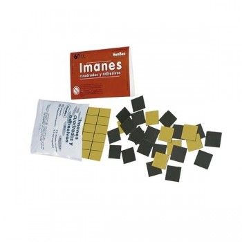 IMANES ADHESIVOS CUADRADOS 2X2CM BOLSA 60 UNIDADES HENBEA