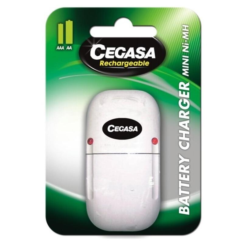 CARGADOR DE PILAS MINI COMPACTO BLANCO /106687 CEGASA