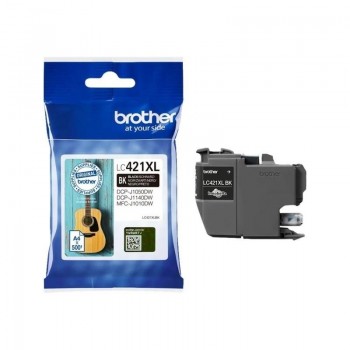 CARTUCHO ORIGINAL LC421XLBK BROTHER DE TINTA NEGRO DE LARGA DURACION LC421XLBK PARA DCP-J1050DW / DCP-J1140DW / MFC-J10