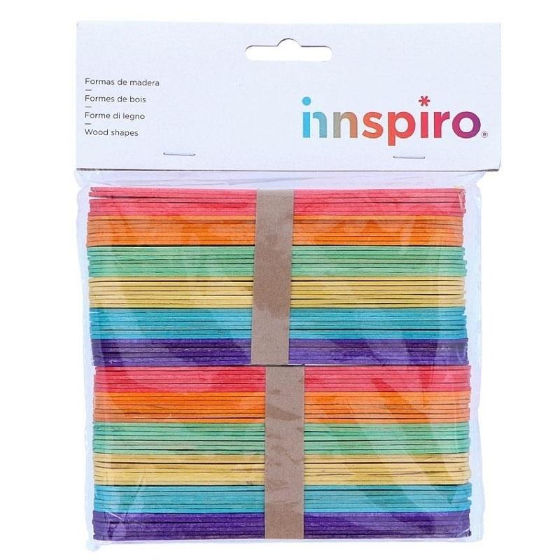 PALOS DE POLO MADERA JUMBO 150X18X1,5MM COLORES SURTIDOS 80UDS INNSPIRO 99540