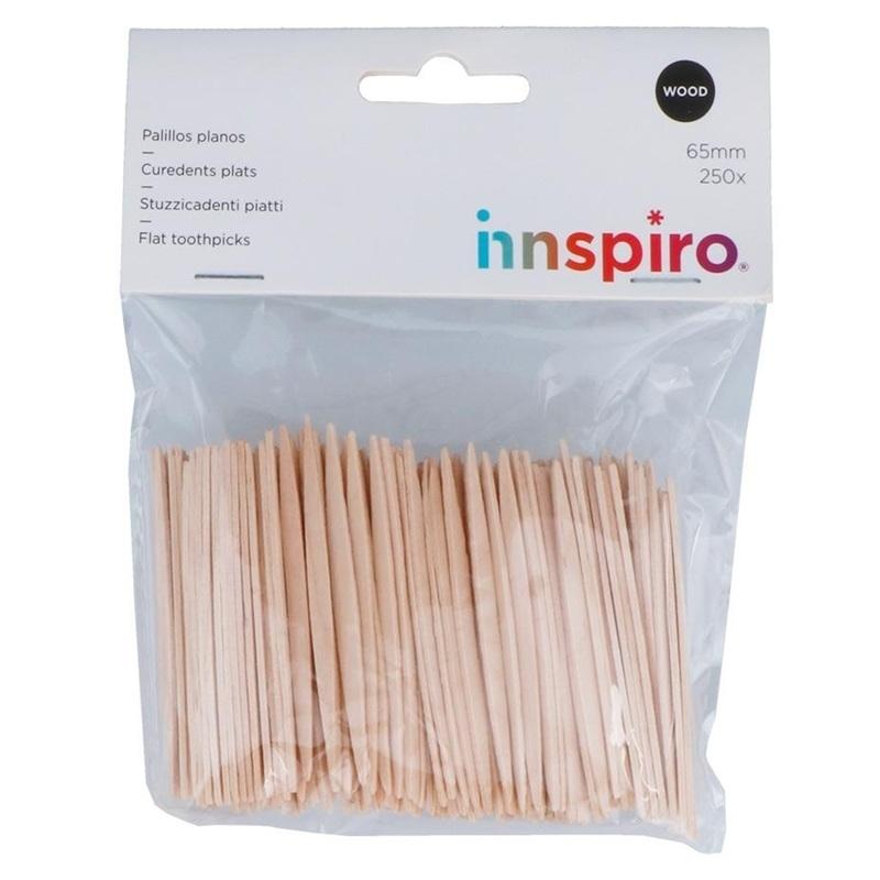 PALILLOS PLANOS 65MM 250 UDS NATURAL