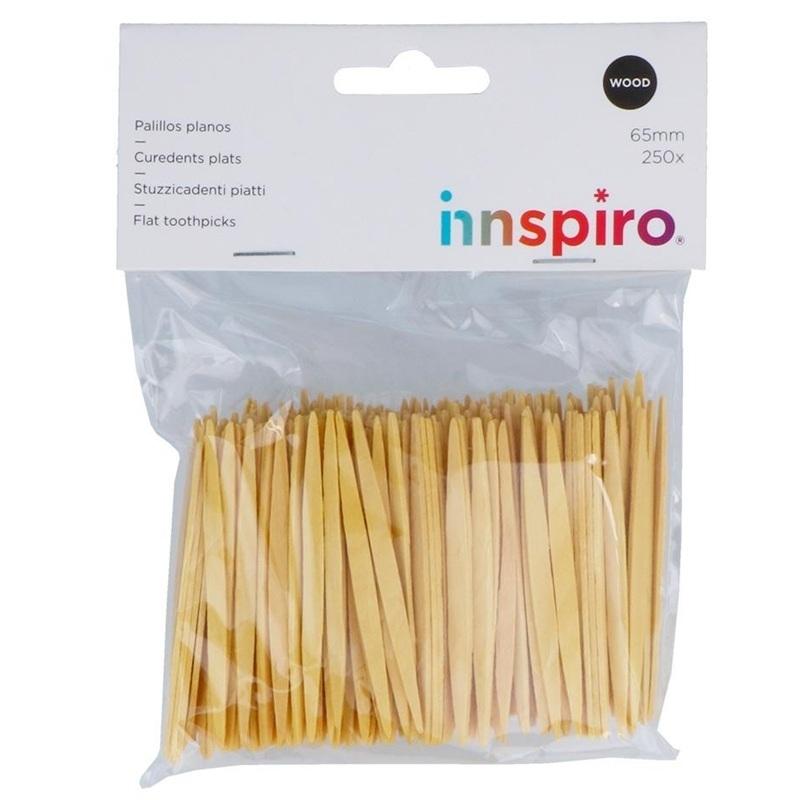 PALILLOS PLANOS 65MM 250 UDS AMARILLO