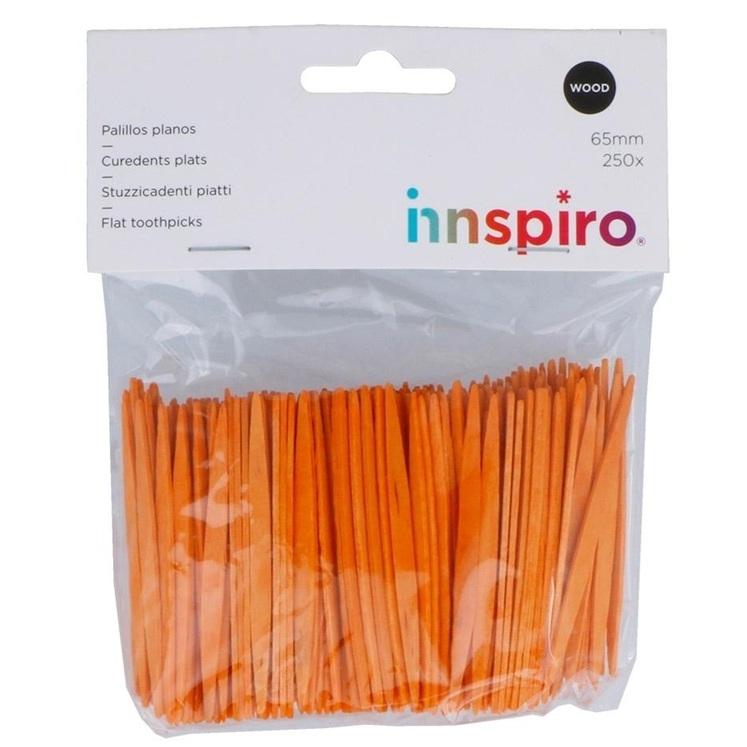 PALILLOS PLANOS 65MM 250 UDS NARANJA