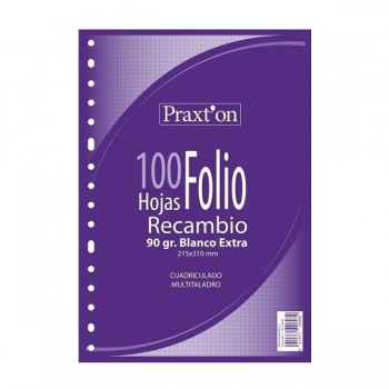 RECAMBIO FOLIO 4X4 16TAL 100H 90GR PRAXTON