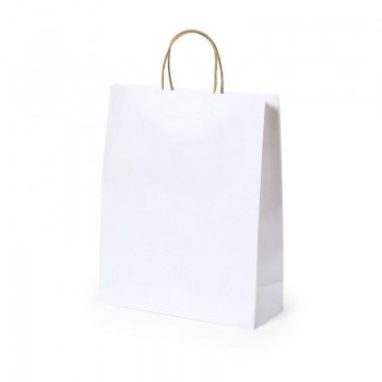 BOLSA ASA RIZADA 25X31X11CM TAUREL BLANCA