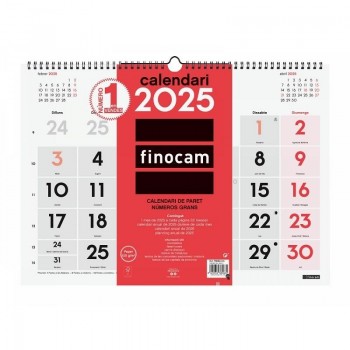 CALENDARIO PARED NUMEROS GRANDES L 2025 CAT+