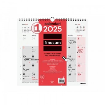 CALENDARIO PARED ESPACIO PARA ESCRIBIR L 2025 CAT+