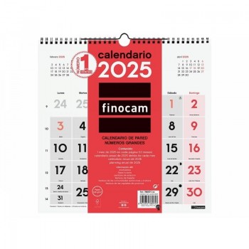 CALENDARIO PARED NUMEROS GRANDES 30X30 2025+