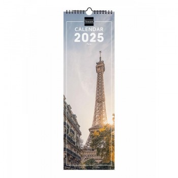 CALENDARIO PARED ESPIRAL 15X48 2025 PARIS INTERNACIONAL