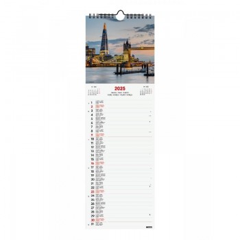 CALENDARIO PARED ESPIRAL 15X48 2025 LONDON INTERNACIONAL