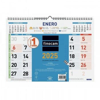 CALENDARIO PARED COLOR MIXTO L 43X31 2025+