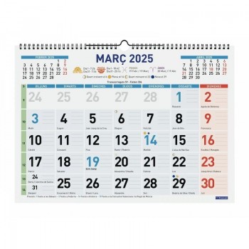 CALENDARIO PARED COLOR MIXT L 43X31 2025 CT+