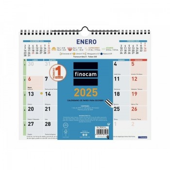 CALENDARIO PARED COLOR ESPACIO PARA ESCRIBIR  M 30X24,7 2025+