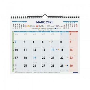 CALENDARIO PARED COLOR ESPACIO PARA ESCRIBIR  M30X24,7 2025CT+