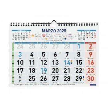 CALENDARIO PARED COLOR NEGRO M 30X21 2025+