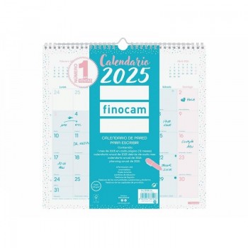 CALENDARIO PARED CHIC ESPACIO PARA ESCRIBIR 30X30 2025 TURQ.+