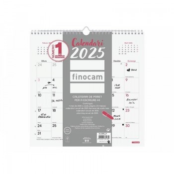 CALENDARIO PARED CHIC ESPACIO PARA ESCRIBIR 30X30 2025 BLANCO CAT+