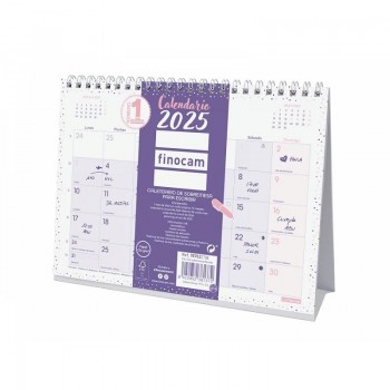 CALENDARIO SOBREMESA CHIC ESPACIO PARA ESCRIBIR 2025 MOR.+