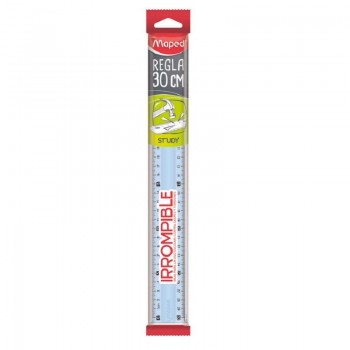 REGLA FLEXIBLE 30CM MAPED IRROMPIBLE PLANA STUDY