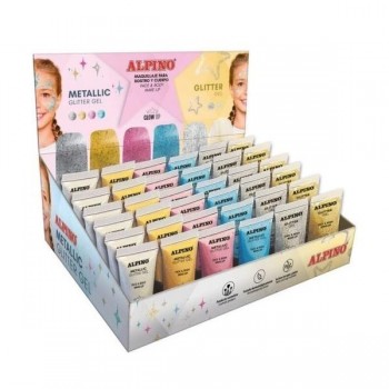 PEGAMENTO GLITTTER GEL METALICO + 12 GLITTER GEL ( 24 )