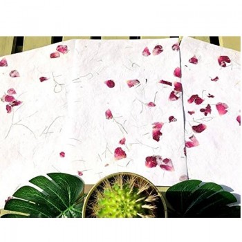 PAPEL HECHO A MANO DINA4 100GR 10H BLANCO PETALOS 633229 (10)