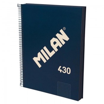 CUADERNO ESPIRAL MILAN CUADROS 5X5 DINA4 95GR AZUL 80HOJAS