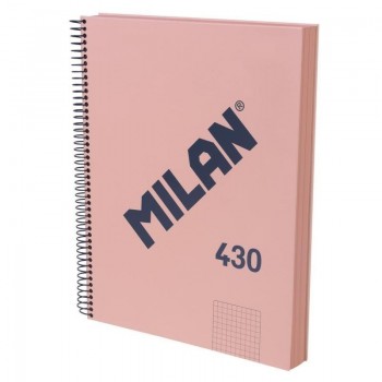 CUADERNO ESPIRAL MILAN CUADROS 5X5 DINA4 95GR BEIGE 120H