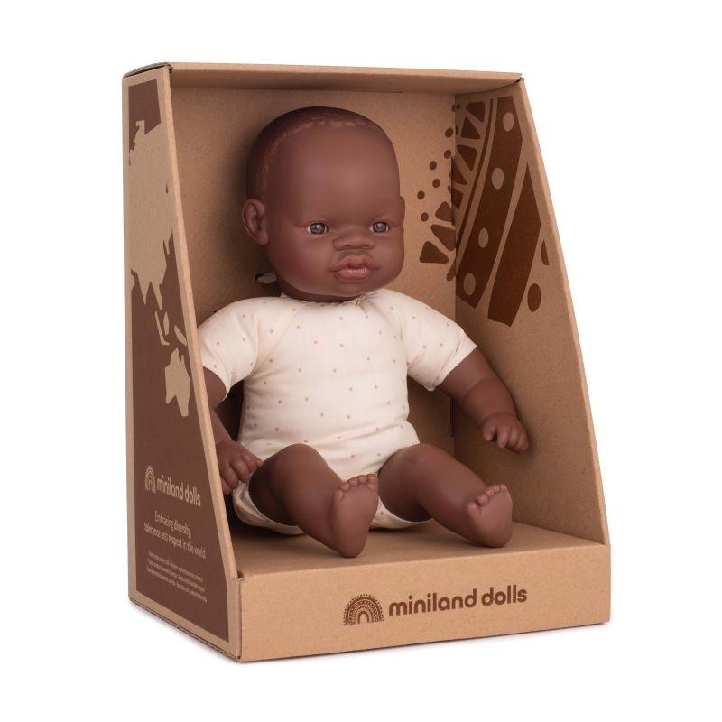 MUÑECO AFRICAN BLANDO 32CM/EST MINILAND