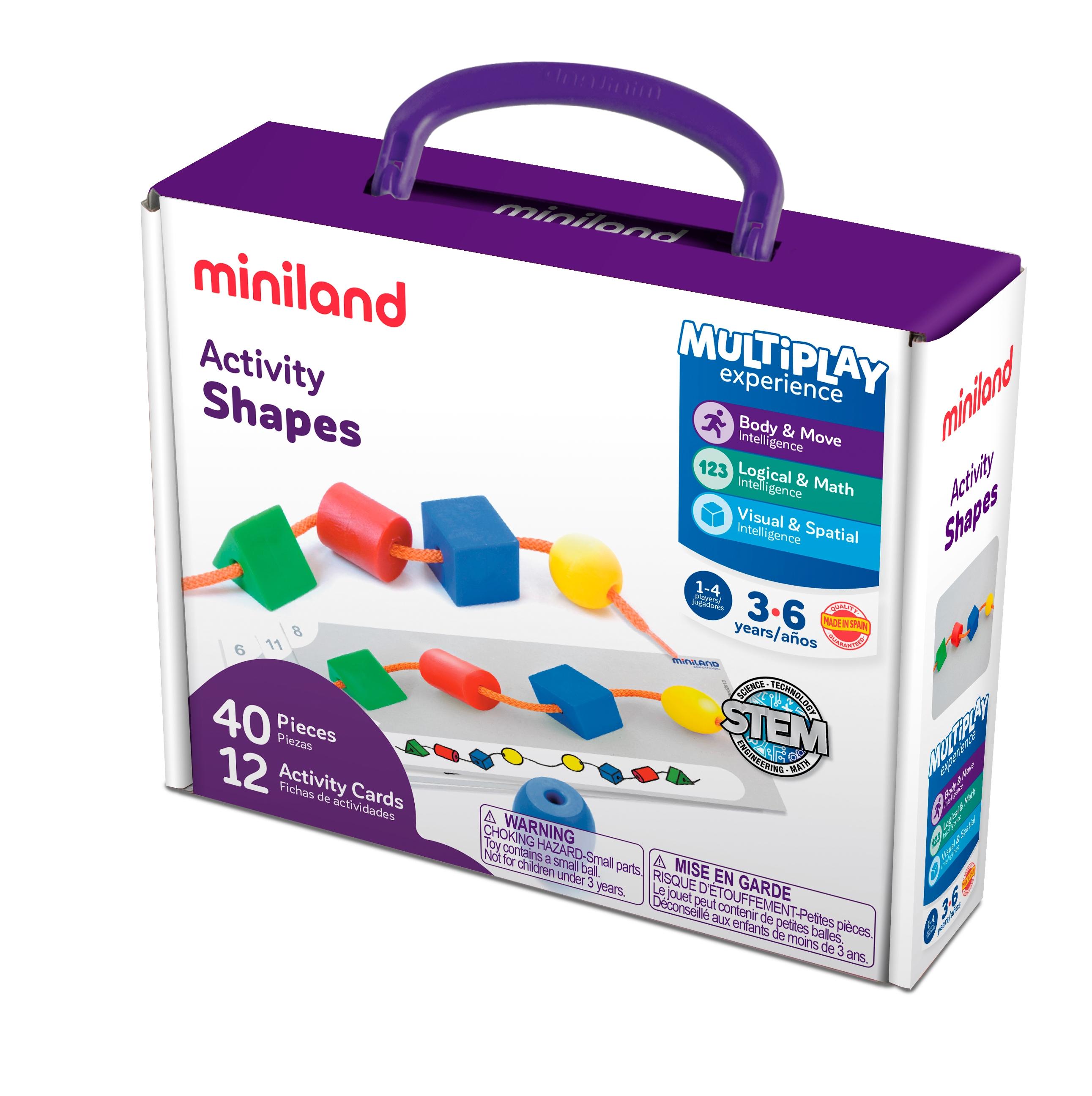 JUEGO DE PIEZAS ENSARTABLES MALETIN 40 UNIDADES DE PIEZAS ACTIVITY SHAPES MINILAND 31783