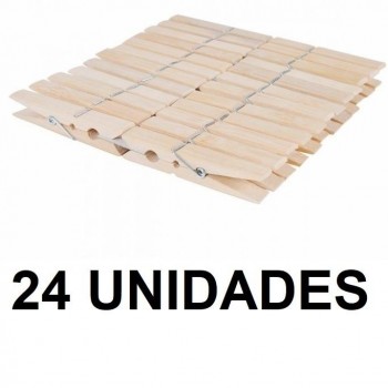 PINZAS MADERA ROPA 7X1X1CM PAQUETE 24 UNIDADES